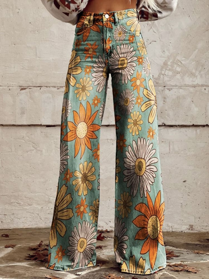 Tamia | Wide-leg vintage floral trousers