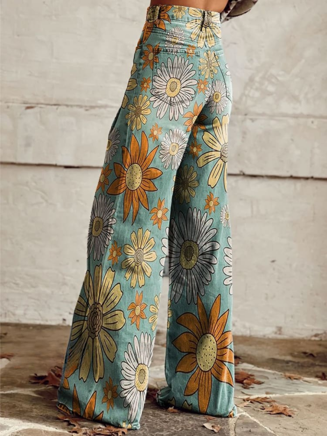 Tamia | Wide-leg vintage floral trousers