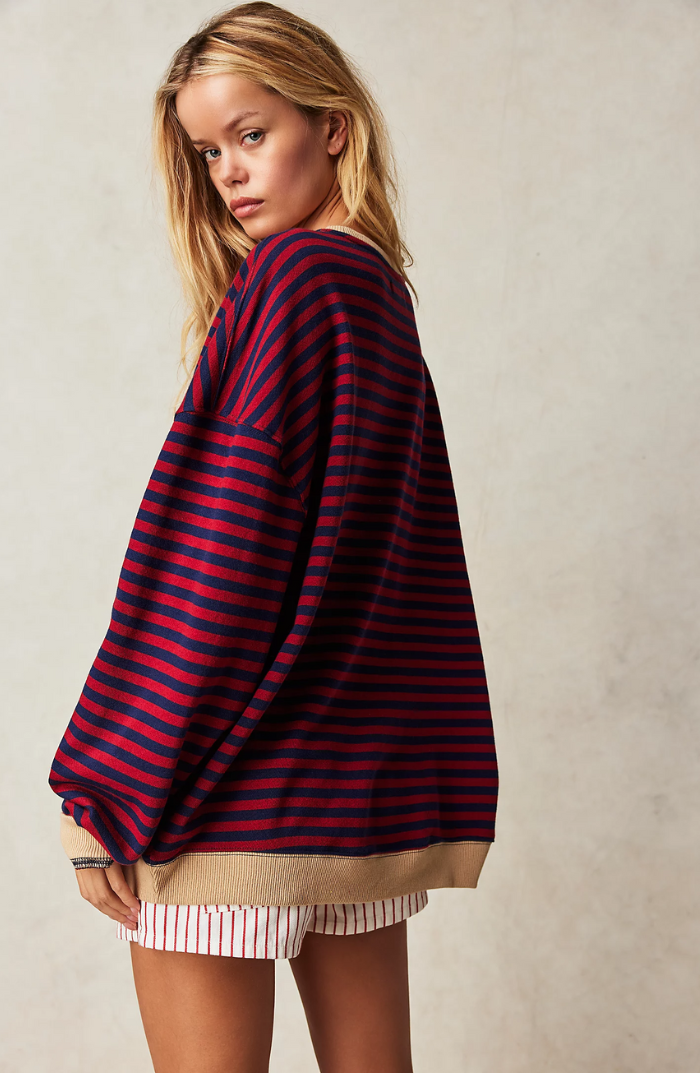 Daniëlle | Oversized striped jumper with accents