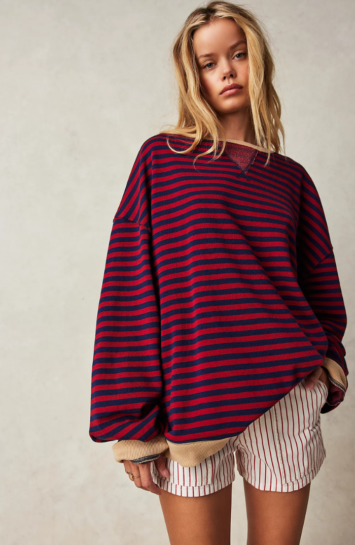 Daniëlle | Oversized striped jumper with accents