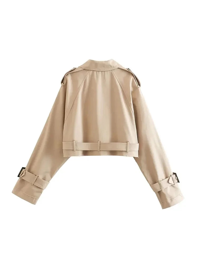 Neva | Belted Cropped Trench Jacket for Spring