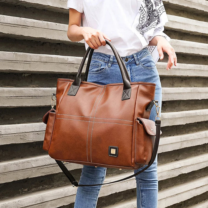 Selda | Large leather tote bag