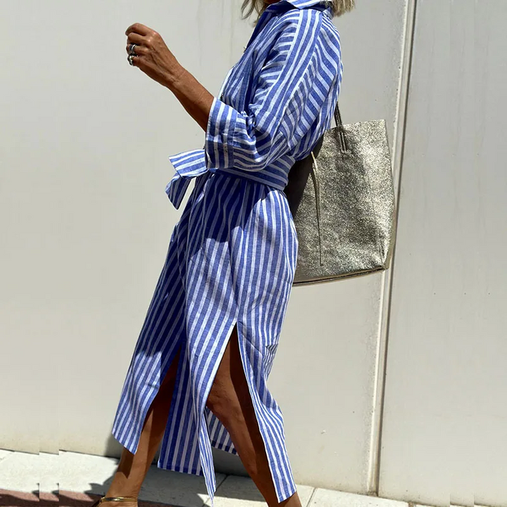 Maria | Elegant striped shirt dress