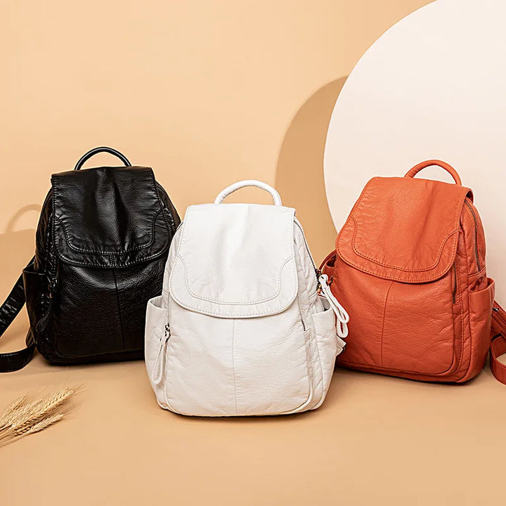 Victoria | Washed leather backpack