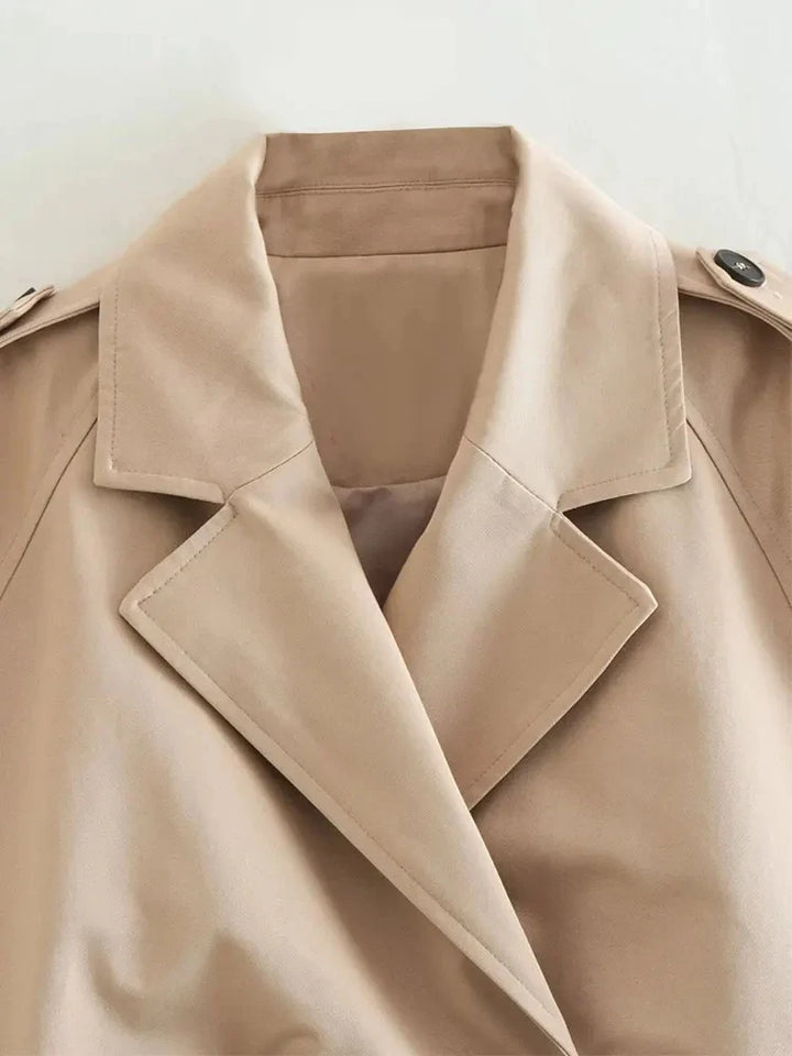 Neva | Belted Cropped Trench Jacket for Spring