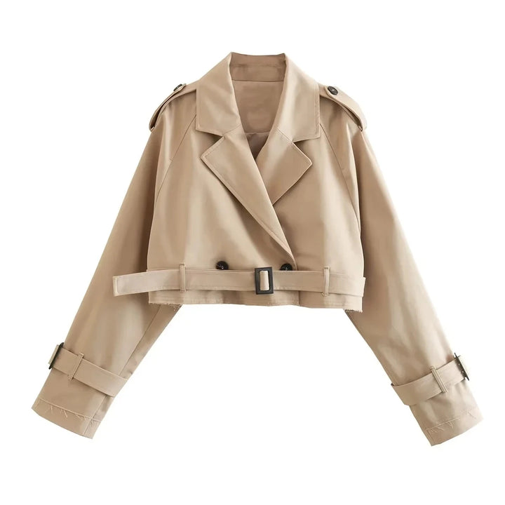 Neva | Belted Cropped Trench Jacket for Spring