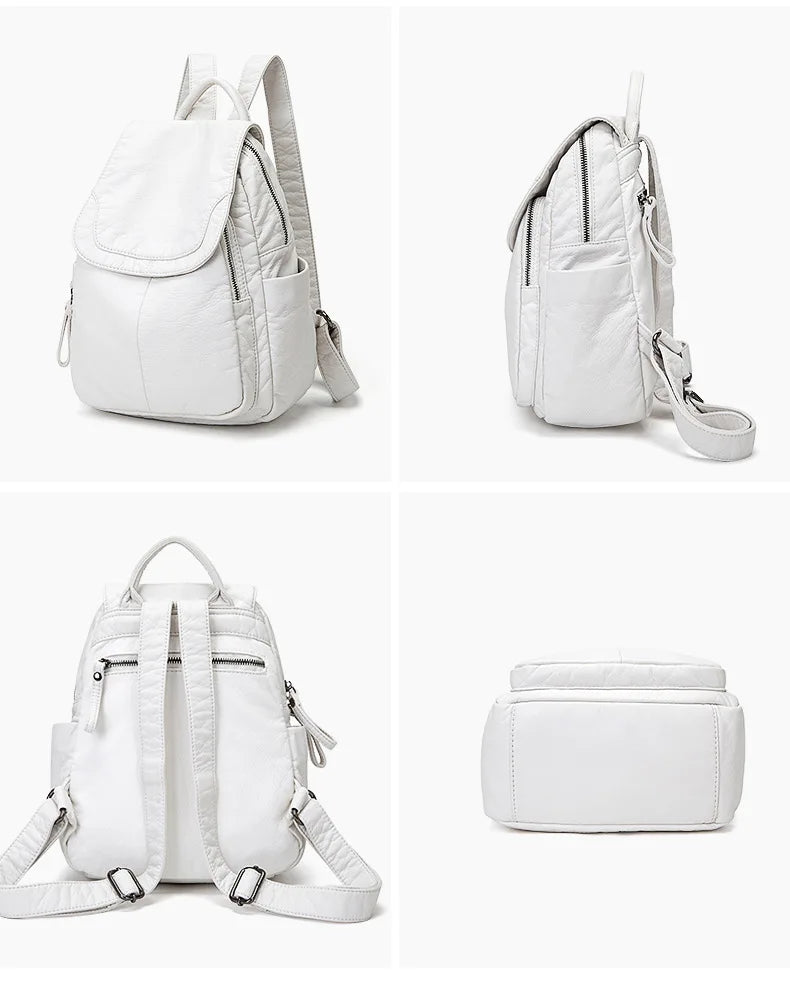 Victoria | Washed leather backpack