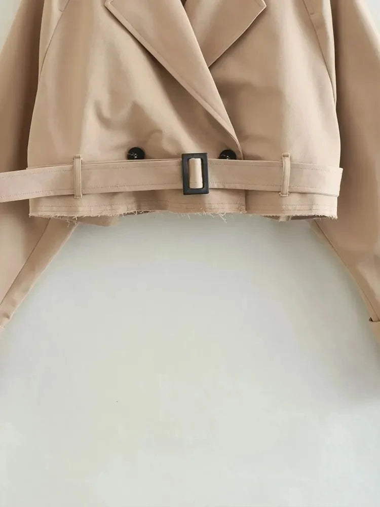 Neva | Belted Cropped Trench Jacket for Spring