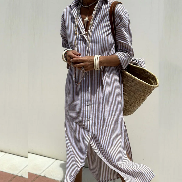 Maria | Elegant striped shirt dress