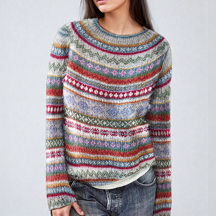 Marie-Louise | Multicoloured striped knitted jumper