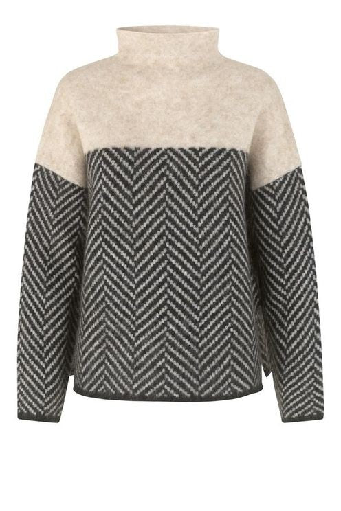 Cody | Two-tone cotton turtleneck jumper